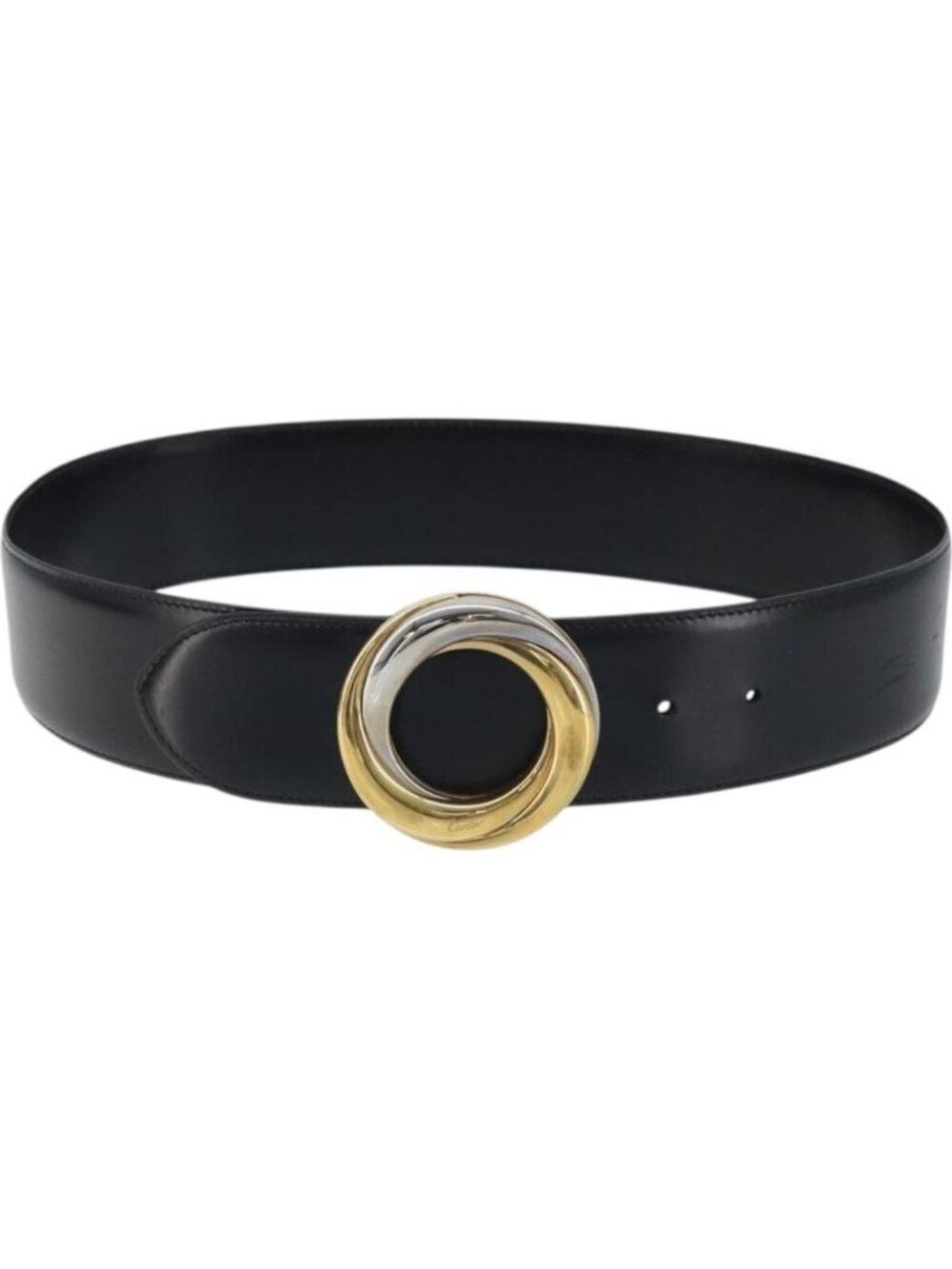 CARTIER Trinity Belt Leather 34.3"" Black Gold